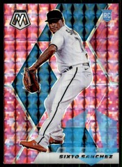 2021 Panini Mosaic Pink Camo Prizm Sixto Sanchez #202 Rookie Miami Marlins